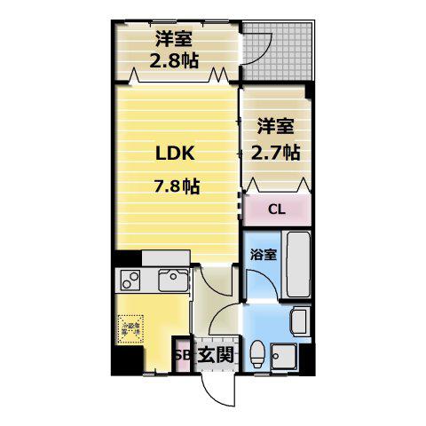 ウエストRITZ巽(1SLDK/4階)の間取り写真