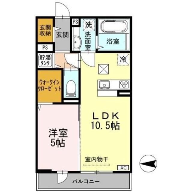 D-ROOM・SKIII(1LDK/1階)の間取り写真