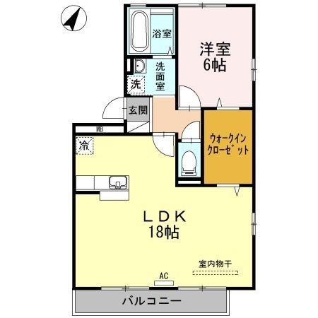 リビングタウン朝田A棟(1LDK/3階)の間取り写真