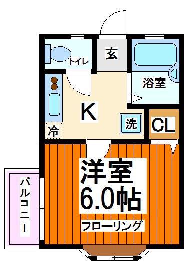 サミーハイツ(1K/2階)の間取り写真