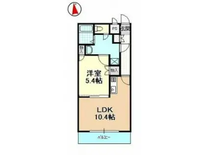 MYフラワーマンション(1LDK/2階)の間取り写真