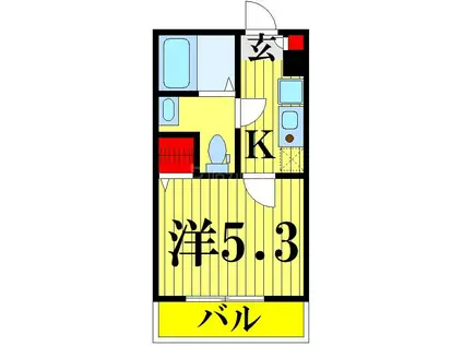 メルディア梅島III(1K/3階)の間取り写真
