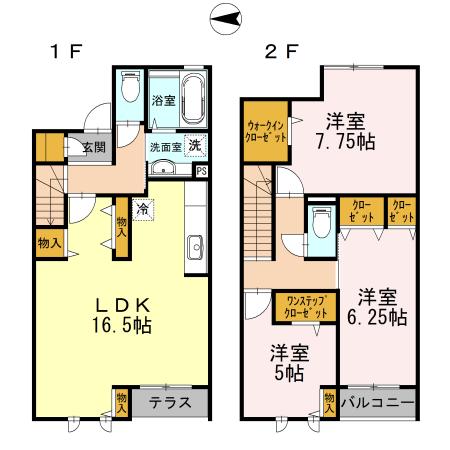 アンジュール(3LDK/1階)の間取り写真