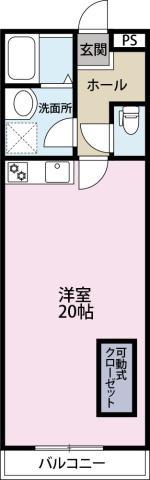カサグラシア前川(ワンルーム/2階)の間取り写真