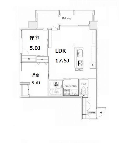 フローレス都島Ⅰ(2LDK/5階)の間取り写真