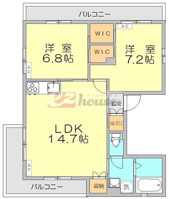 フレンズ野方(2LDK/2階)の間取り写真
