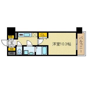 エスリード福島第5(1K/11階)の間取り写真