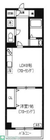 ロックベル(1LDK/3階)の間取り写真