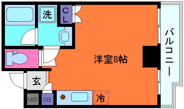 セルフィーユ六甲(ワンルーム/4階)の間取り写真