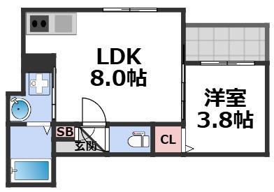 F ASECIA ROKKO(1LDK/1階)の間取り写真