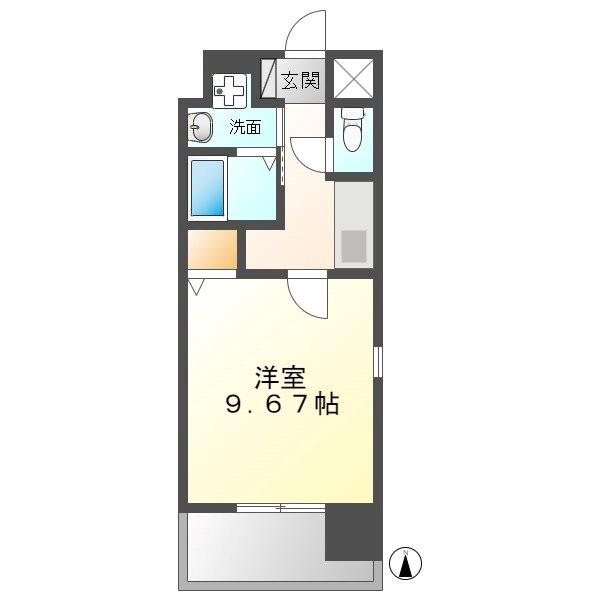 NONAMI RISE(1K/6階)の間取り写真