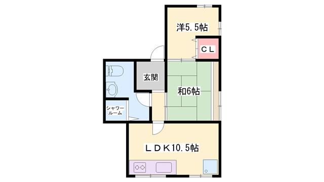 USビル塩町(2LDK/4階)の間取り写真