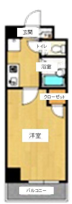 プライムアーバン亀戸(1K/9階)の間取り写真