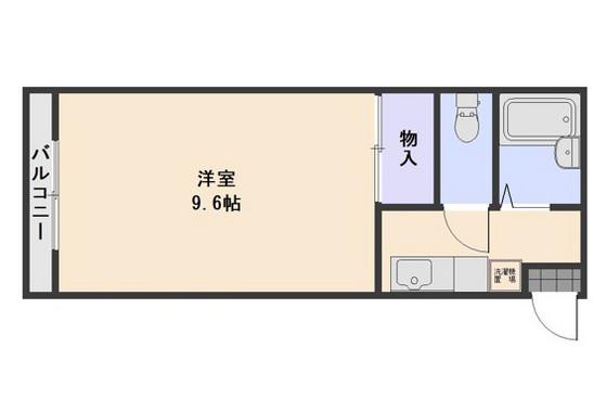竹田レジデンスA(1K/2階)の間取り写真