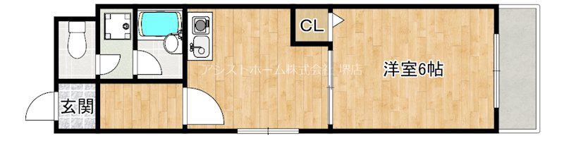 アルデール中百舌鳥(1DK/1階)の間取り写真