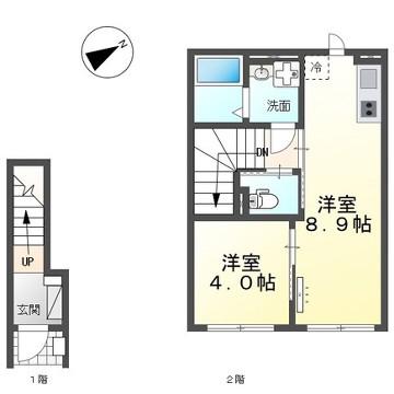 ル・レスト池田(1LDK/2階)の間取り写真