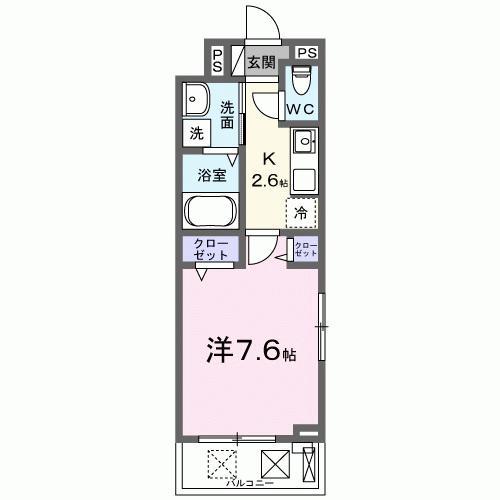 ウィンロードII(1K/2階)の間取り写真