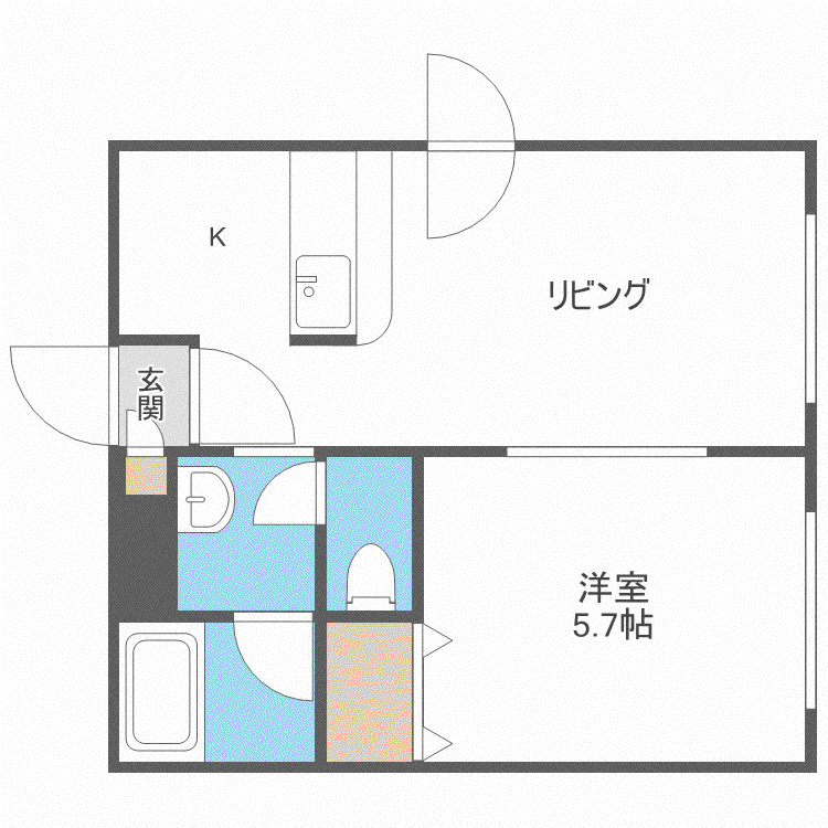 植物園ハイム(1LDK/4階)の間取り写真