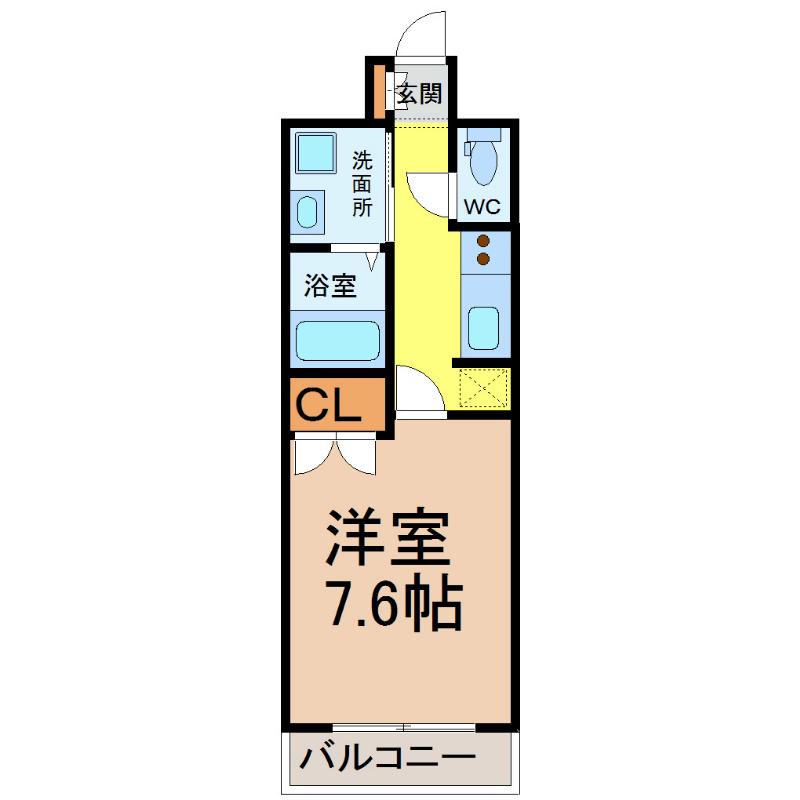 メゾンドガスパール名駅(1K/3階)の間取り写真