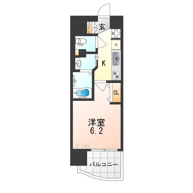 LUXE布施南II(1K/5階)の間取り写真