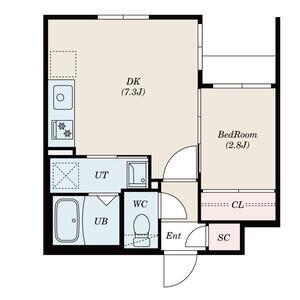 S-RESIDENCE南郷サウス(1DK/2階)の間取り写真