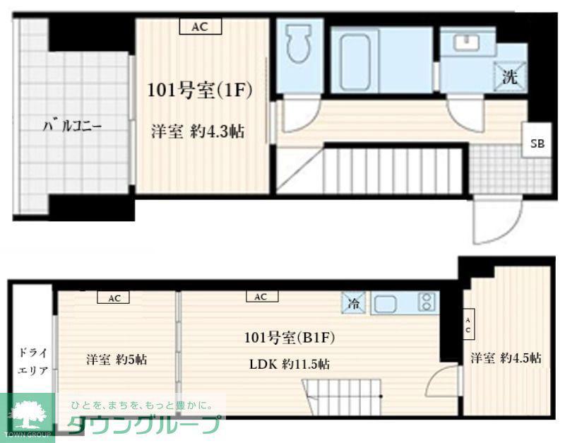 SKULD神楽坂(3LDK/B1階)の間取り写真