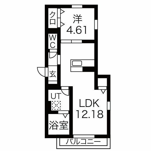セゾン DE ソレイユ(1LDK/1階)の間取り写真