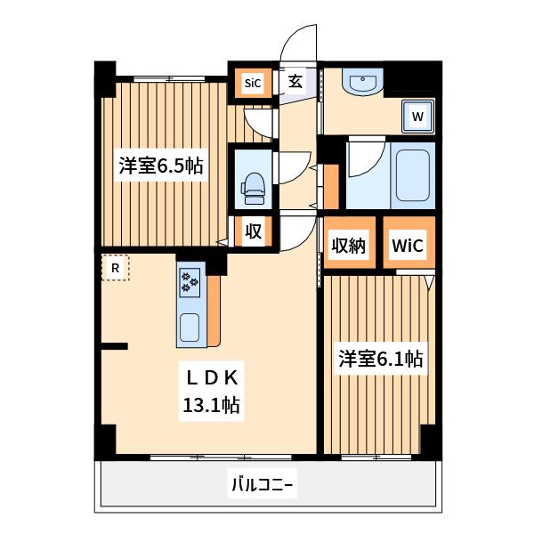 ピエールエスポア(2LDK/1階)の間取り写真