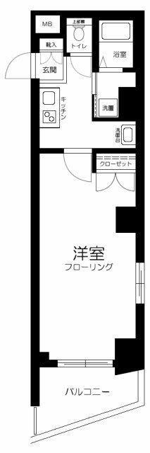 ロイヤルパレス四ッ谷(1K/2階)の間取り写真