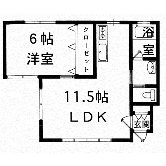 メゾングリンパール(1LDK/2階)の間取り写真