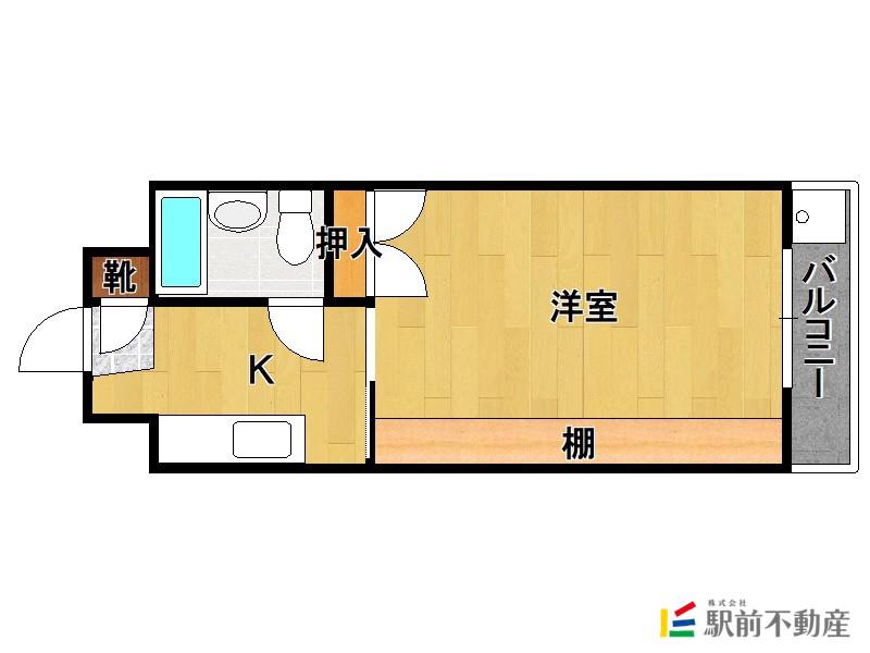 パジオン櫛原(1K/1階)の間取り写真