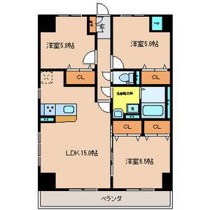 グラースリオ(3LDK/3階)の間取り写真