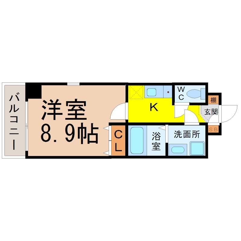 カーサ千種 A(1K/2階)の間取り写真