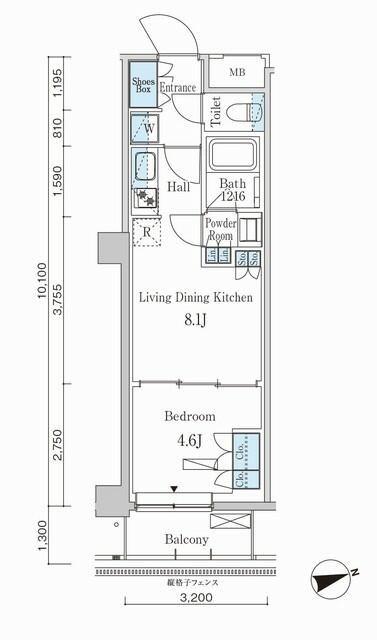 パークアクシス市谷左内町(1LDK/1階)の間取り写真