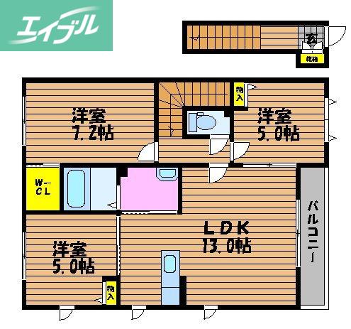 アーバンヒルズA(3LDK/2階)の間取り写真