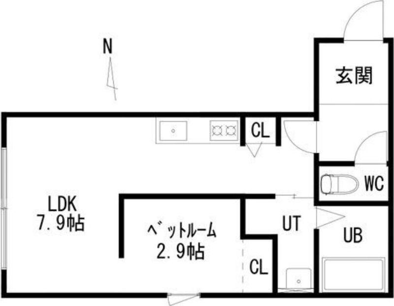 LOASIS(1DK/4階)の間取り写真