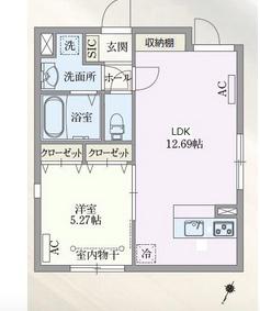PASEO目黒II(1LDK/4階)の間取り写真