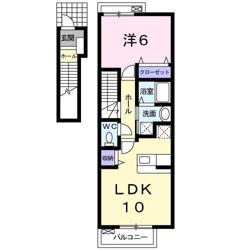 KEI HOUSEII(1LDK/2階)の間取り写真