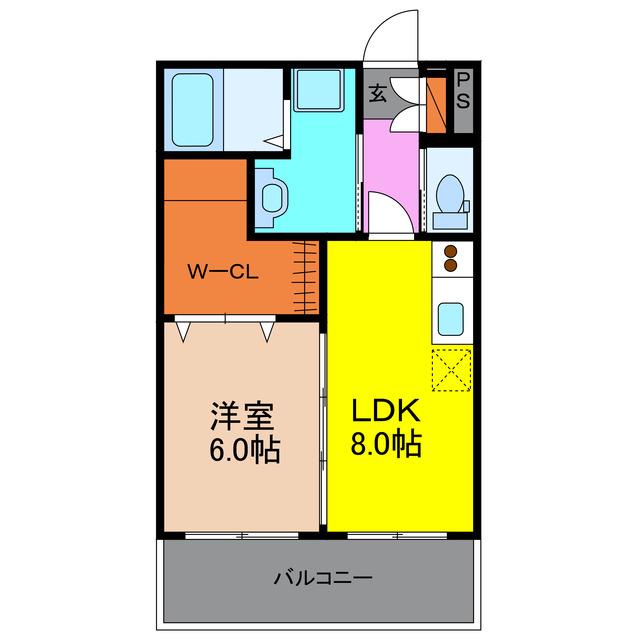 ヴィータKOGA(1LDK/2階)の間取り写真