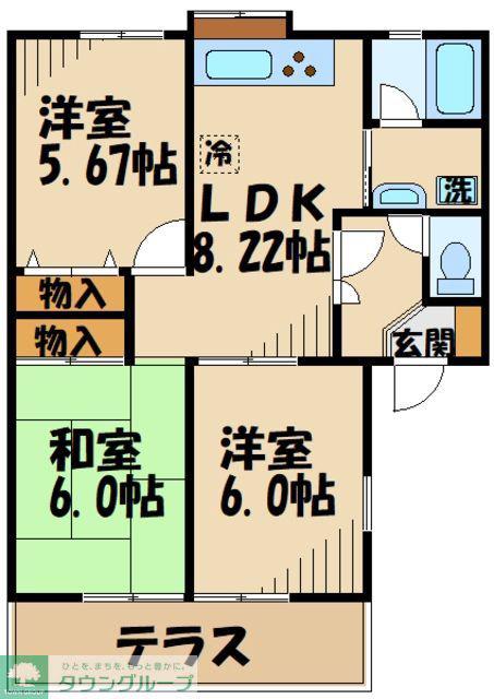 フォレスト深大寺A(3LDK/1階)の間取り写真