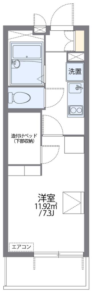 レオパレスイーズプレイス(1K/2階)の間取り写真
