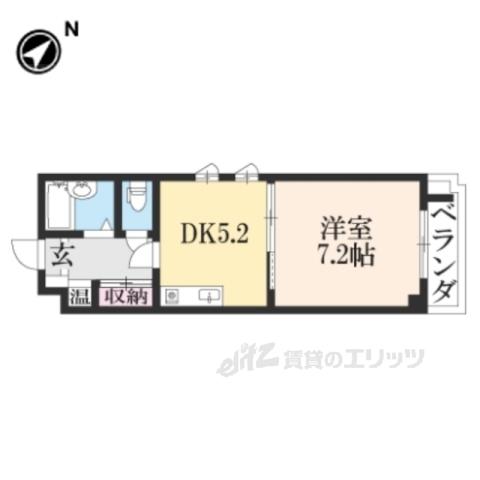 サンバティーク(1DK/3階)の間取り写真