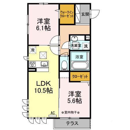 コンフォート プラス・T(2LDK/1階)の間取り写真