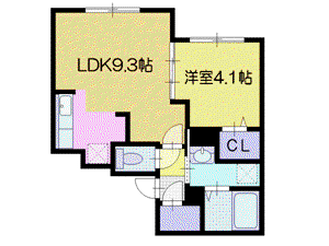 リヴァージュ(1LDK/2階)の間取り写真