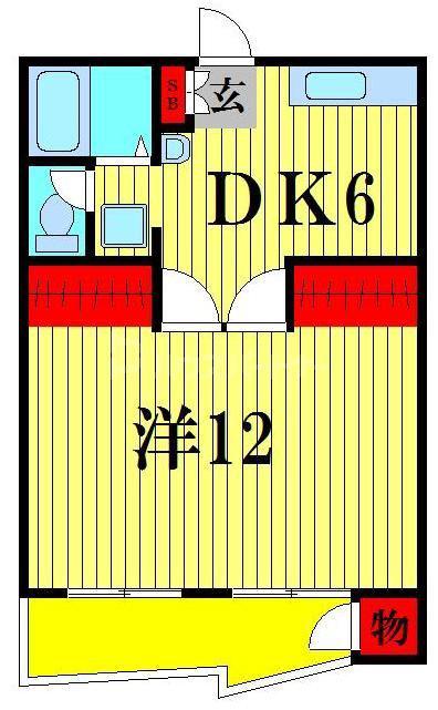 第1アンビルマンション(1DK/2階)の間取り写真
