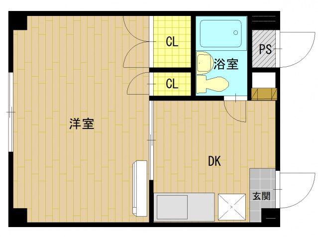 ドムスTK(1K/2階)の間取り写真