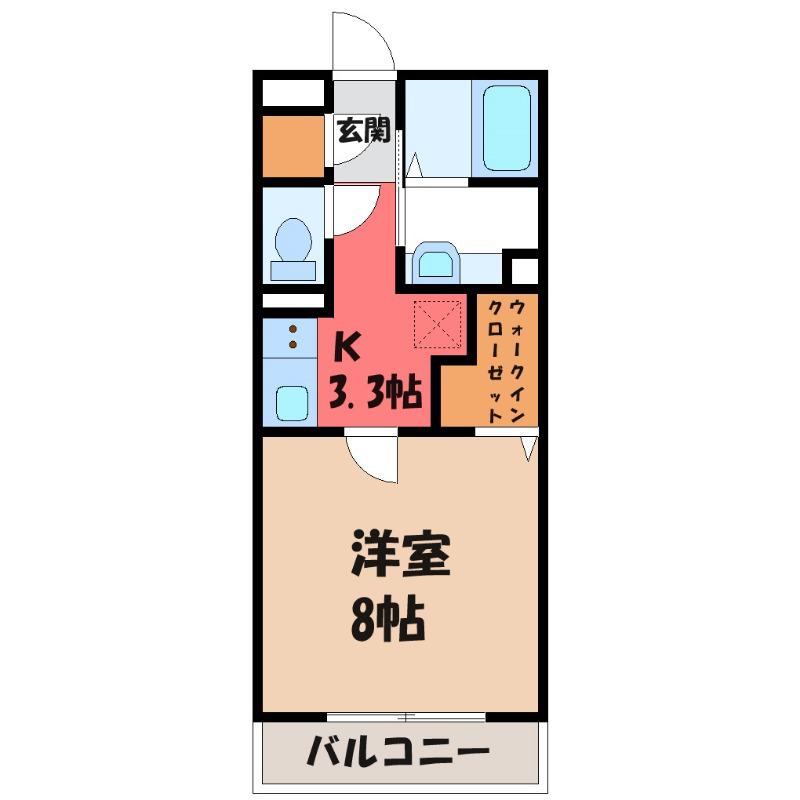 オペラハウス宮子(1K/3階)の間取り写真