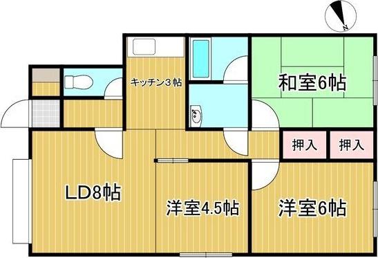 第5コーポ藤(3LDK/1階)の間取り写真