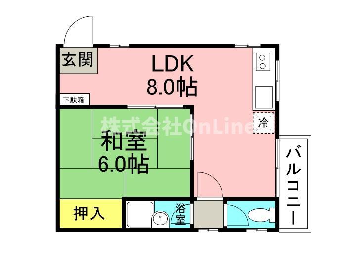 ハイデンス花園(1LDK/1階)の間取り写真