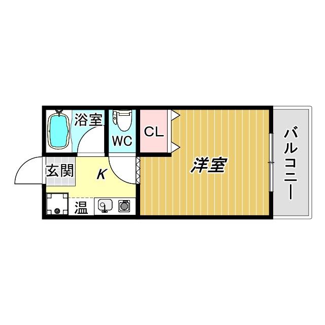 メゾン北花田(1K/3階)の間取り写真